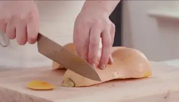 Knife shape for slicing Butternut Squash