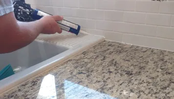 Sanded grout line sealer for kitchen counter